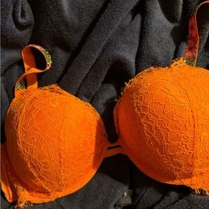 Victoria's Secret Bright Orange Lace Bra